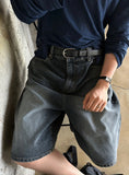 Wide bermuda denim