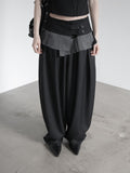 Curved Balloon Pleated Wrap Slacks