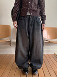 [unisex] Linon Washing Wide Denim Pants
