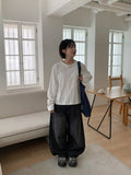 Calton Washing Denim Balloon Wide Pants