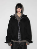 CHECK CONTRAST HOOD JUMPER