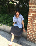 Tapee stripe ribbon strap pocket shirt