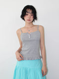 FRILL BUTTON SLEEVELESS