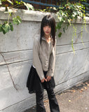 [MADE] B-Pie Frill Pocket Two-Way Zipper Neck String Windbreaker Hooded Zip-Up