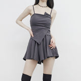 pesh string bolero + shirring sleeveless + shorts set