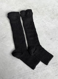 Open toe ribbed knee socks