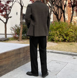Dion brushed semi-wide slacks