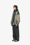 Neck slit hooded windbreaker