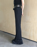 Take Pleats Tiered Frill Bootcut Pants