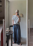 Woody Linen Balloon Denim Pants