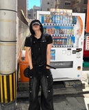 Pigment Short Sleeve Line Hood Zip-Up
