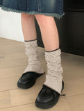Pearler Stripe Peach Fuzz Slit Long Leg Warmer