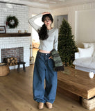 [U-BASIC] If Brushed Slim U-neck Long Sleeve