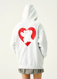 [UNISEX]Bear Heart Back Printing Hoodie