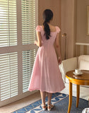 Bavia Ribbon Puff Flare One Piece