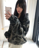 Jack Camo Two-Way String Hood Bomber Jacket