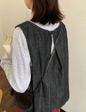 Yuyudi Layered Pocket Button Denim Vest