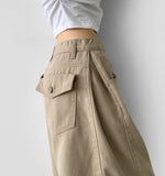 Folding Pin Tuck Back Pocket Bermuda Shorts Cotton Pants