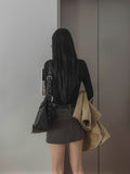 [U-BASIC] Soft Ribbed Round Crop Long Sleeve