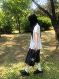 [MADE] Pooin Pleated Punching Short Sleeve Blouse