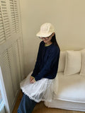 Lornin Tiered Tulle Banding Midi Skirt
