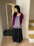 Honil Flower Shirring Banding Long Skirt