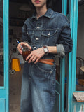 Combed fabric washed wide denim