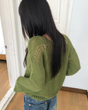 Ponce Punching Loose Fit Long Sleeve Long Knit