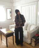 Salt Stripe Boxy Pocket Hooded Knit Cardigan