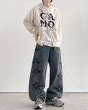 Soil Washing Cross Denim Pants