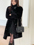Betia High Neck Boucle Mustang Double Long Coat