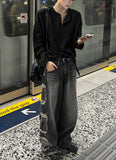 Tweed Henley Neck Long Sleeve Tee