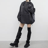 LINE denim string backpack
