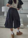 Root Stitch Cargo Bermuda Denim Pants
