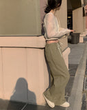 Projection Khaki String Wide Pants