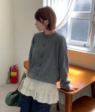 [Unisex] Dentron Rib Over Round Knit Cardigan