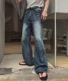 Ser vintage washed flare denim pants