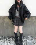 Milan Overfit Leather Blouson Leather Jacket