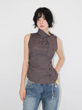 STRAP CHECK SLEEVELESS SHIRT