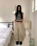 Seru Cotton Brushed Wide Balloon Pants