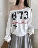 Benki Vintage One-Shoulder Sweatshirt