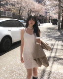 Entee Wrinkle Layered Sleeveless One Piece