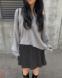 Litu Black Blue Pleats Skirt