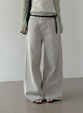 Modic Cut-out Wide Flow Cotton Pants