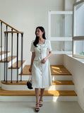 Nello Tweed Color Matching Short Sleeve One Piece