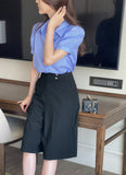 Labor Stripe Puff Shirt Blouse