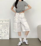 3 Pocket Big Cargo Multi Pocket Bermuda Knee Length Pants