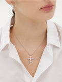 Essence Silver (W) Moissanite The Cross Necklace