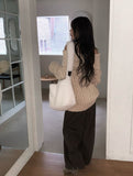 Zid Brushed Snap Cotton Wide Pants