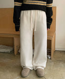 Wigon banding brushed ribbed knit pants